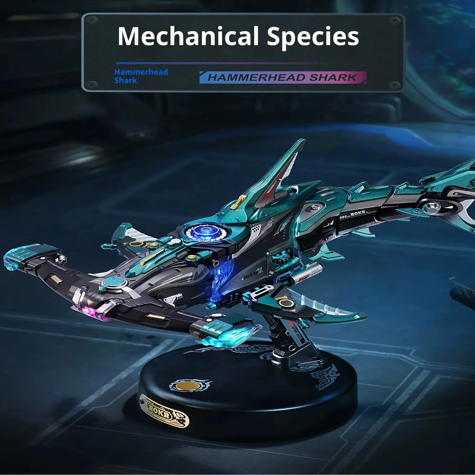 Hammerhead Shark Led Light Metal Model Kit - Model to assemble
