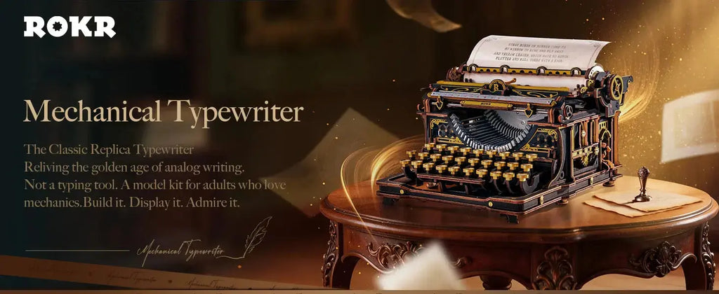 Mechanical Typewriter Wooden Model Kit - Model to assemble