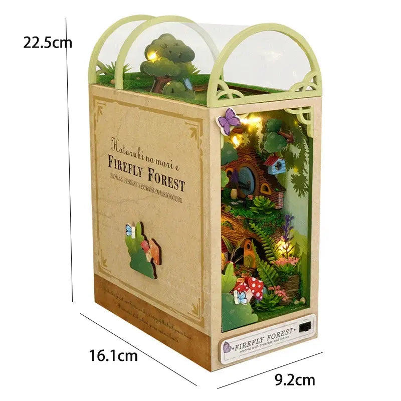 Wooden Doll House Bookshelf With Light - Model to assemble