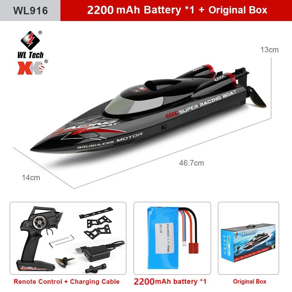 WLtoys WL916 WL912-A RC Boat 2.4Ghz 55KM/H 35KM/H High Speed Racing Watercraft Remote Control Speedboat Toys For Boys Model to assemble