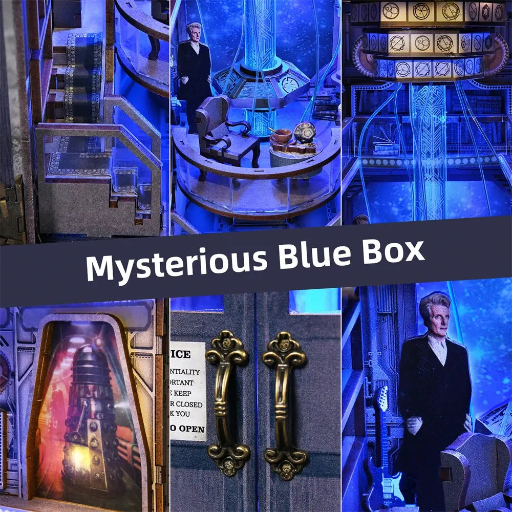 Mysterious Blue Box Bookend - Model to assemble
