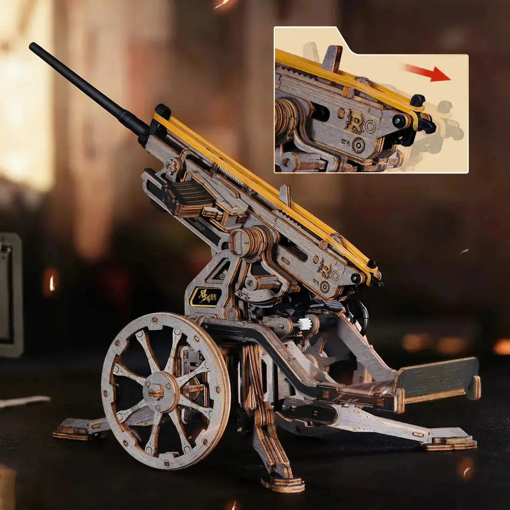 Anti-Aircraft Gun 3D Wooden Puzzle Model to assemble