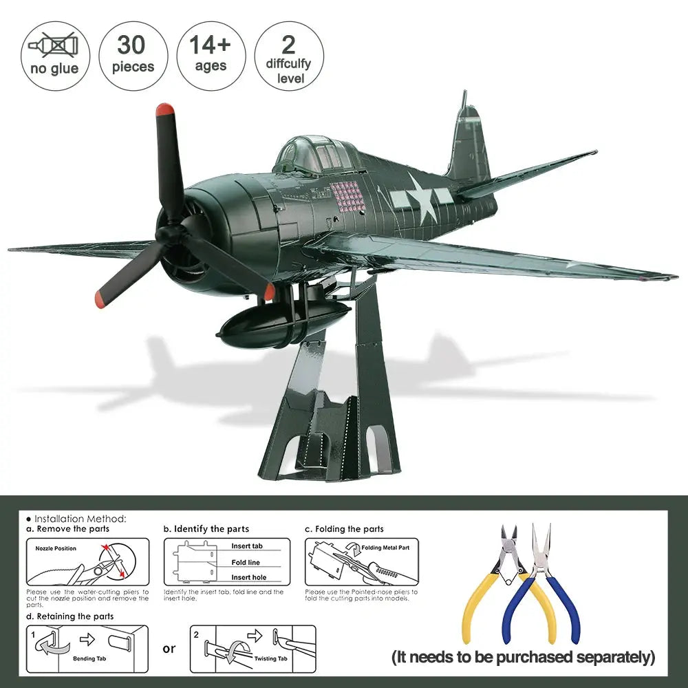 Airplane 3D Metal Puzzle DIY - Model to assemble