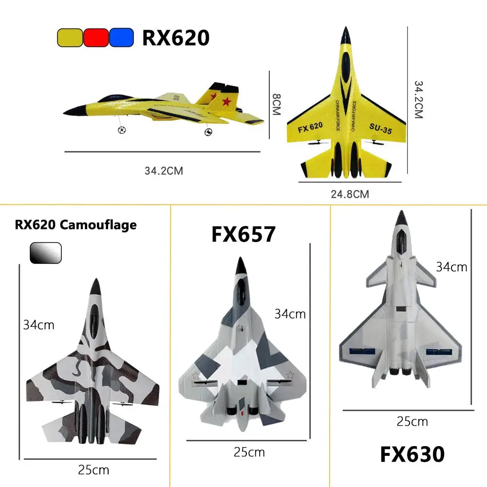 SU-35 RC Fighter Jet Foam Glider – 2.4G Remote Control Fixed Wing Airplane for Kids & Hobbyists - Model to assemble