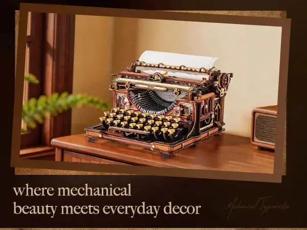 Mechanical Typewriter Wooden Model Kit - Model to assemble