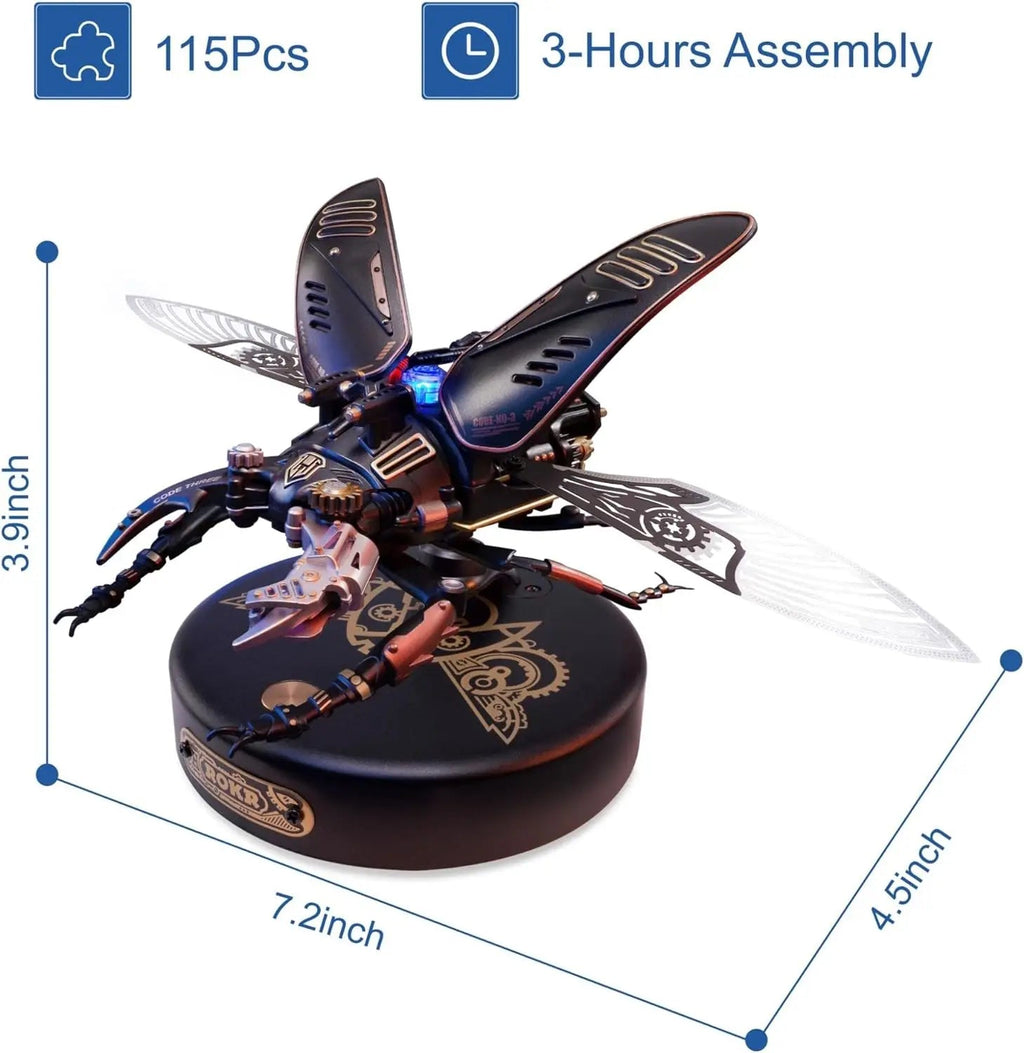 Robotime Rokr Stag Beetle Metal 3D Puzzles Games Punk Style Gift for Birthday Easy Assembly Mechanical Design DIY Toys - MI03 Model to assemble