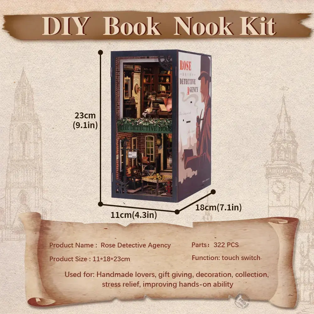 Detective Agency bookend - Model to assemble