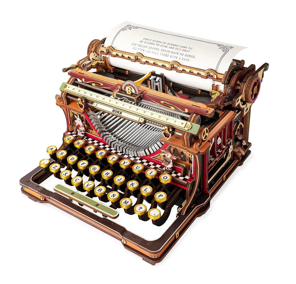 Mechanical Typewriter Wooden Model Kit - Model to assemble