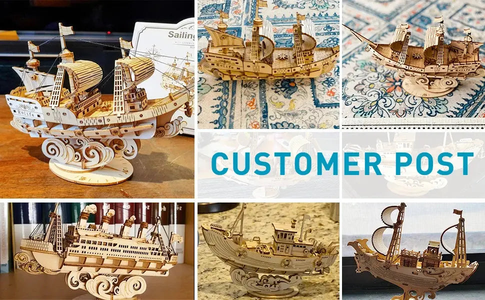 Vintage Wooden Watercraft Model Kit - Model to assemble