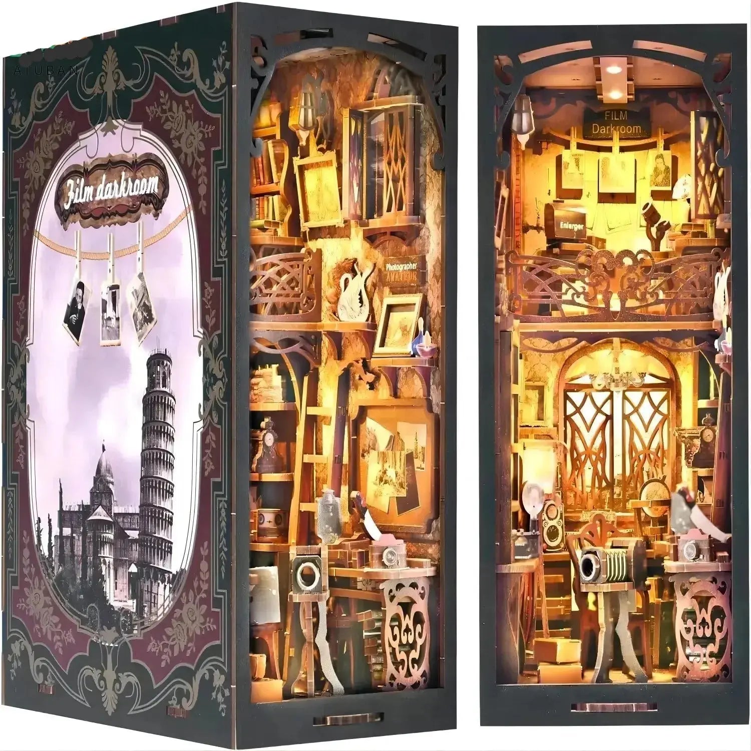 The Master's Dollhouse bookend with LED Light - Model to assemble