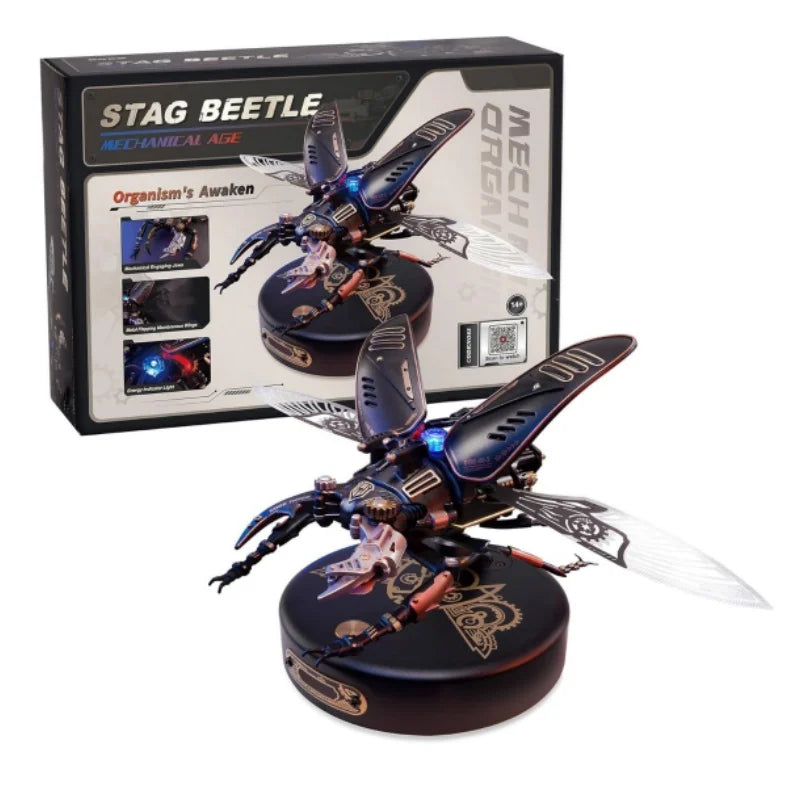 Robotime Rokr Stag Beetle Metal 3D Puzzles Games Punk Style Gift for Birthday Easy Assembly Mechanical Design DIY Toys - MI03 Model to assemble