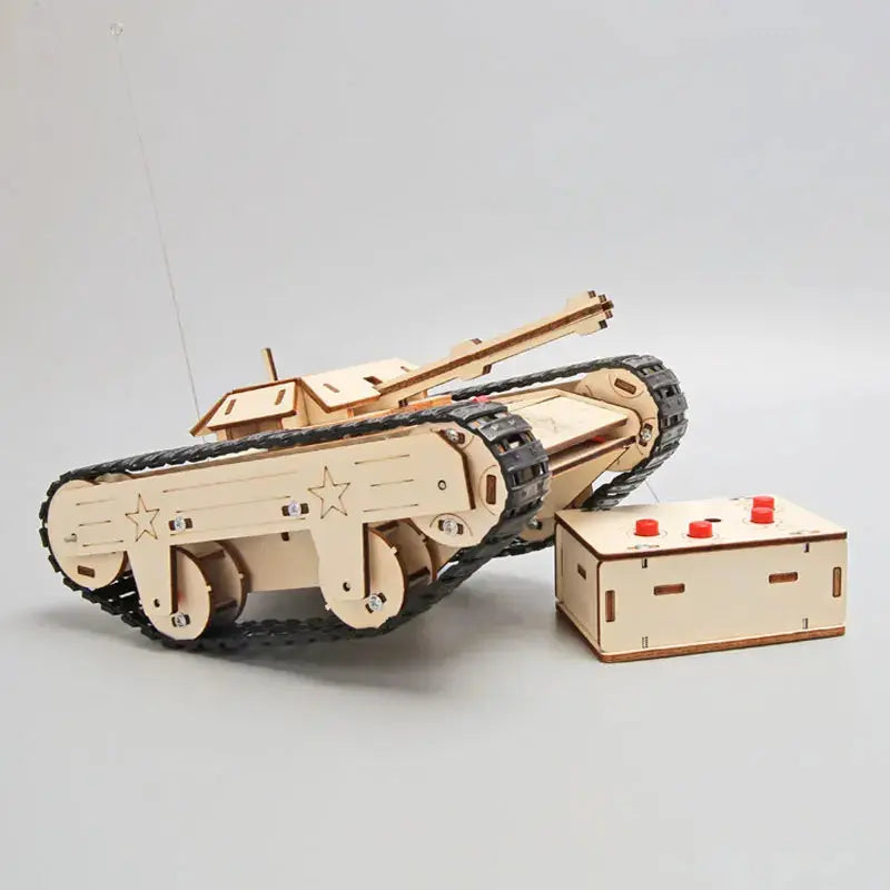 Tank Wooden Model Kits DIY Remote Control Toys - Model to assemble