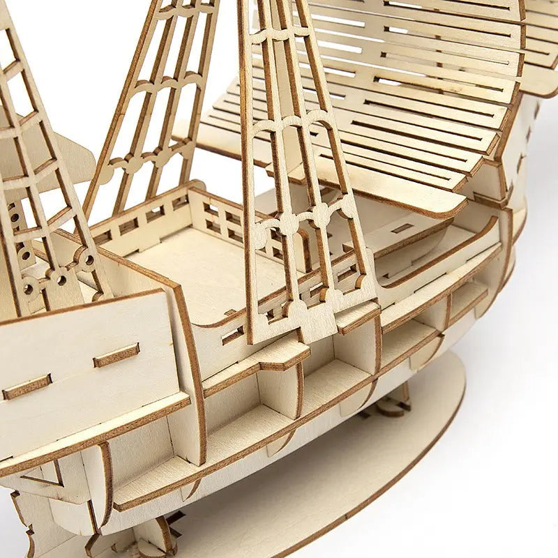 Sailboat Wooden 3D Puzzle Assembly - Model to assemble