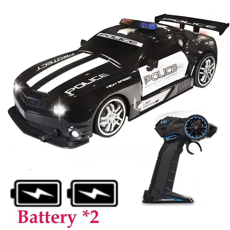 1/12 Big 2.4GHz Super Fast Police RC Car Remote Control Cars Toy with Lights Durable Chase Drift Vehicle toys for boys kid Child Model to assemble