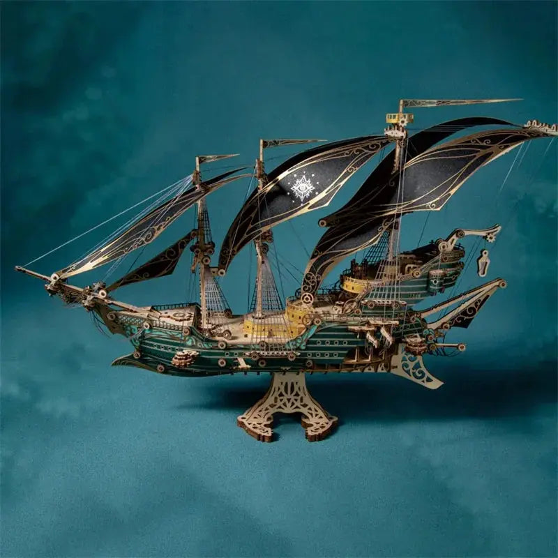 Steampunk Mysteries Pirate Ship of Future 3D Wooden Puzzle Kits - Model to assemble