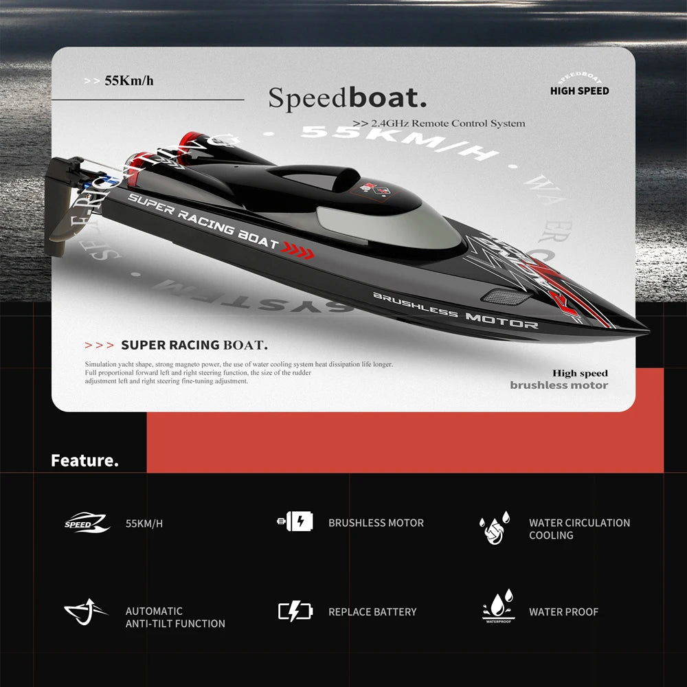 WLtoys WL916 WL912-A RC Boat 2.4Ghz 55KM/H 35KM/H High Speed Racing Watercraft Remote Control Speedboat Toys For Boys Model to assemble