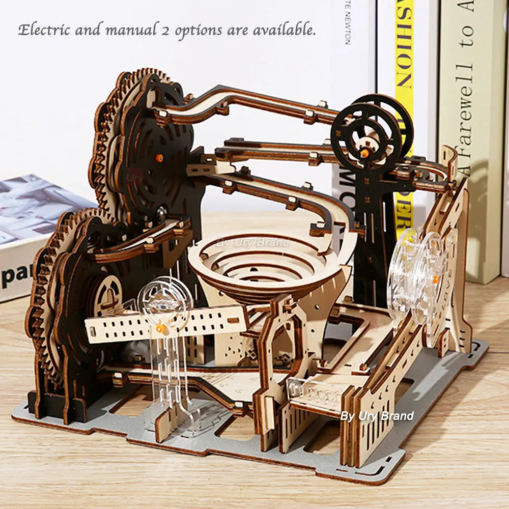 Rollercoaster Mechanical Electric/Manual Marble run Model - Model to assemble