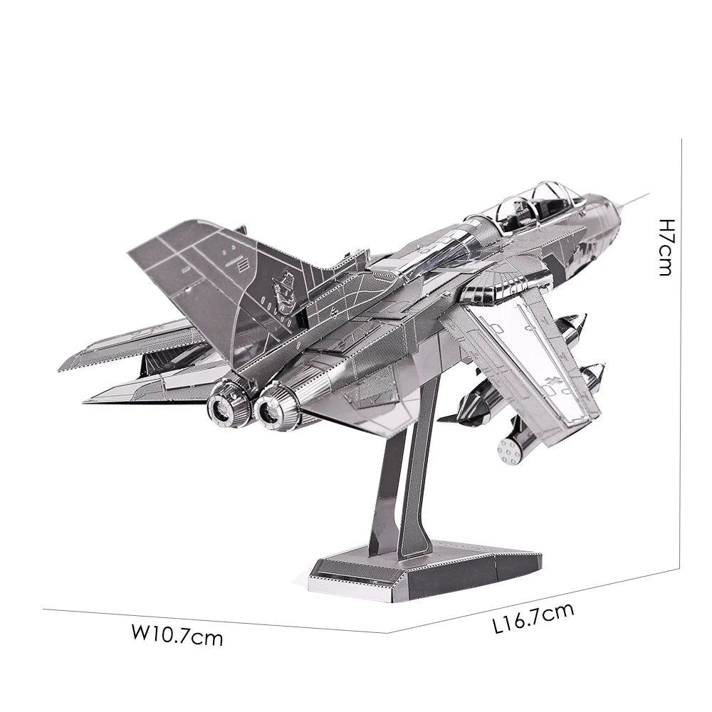 Piececool 3D Metal Puzzles for Adult Tornado Fighter Jets DIY Toy Jigsaw Brain Teaser Model Kits Best Birthday Gifts Model to assemble