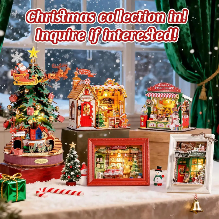 Christmas Candy Stall Dolls House, Christmas Decor - Model to assemble