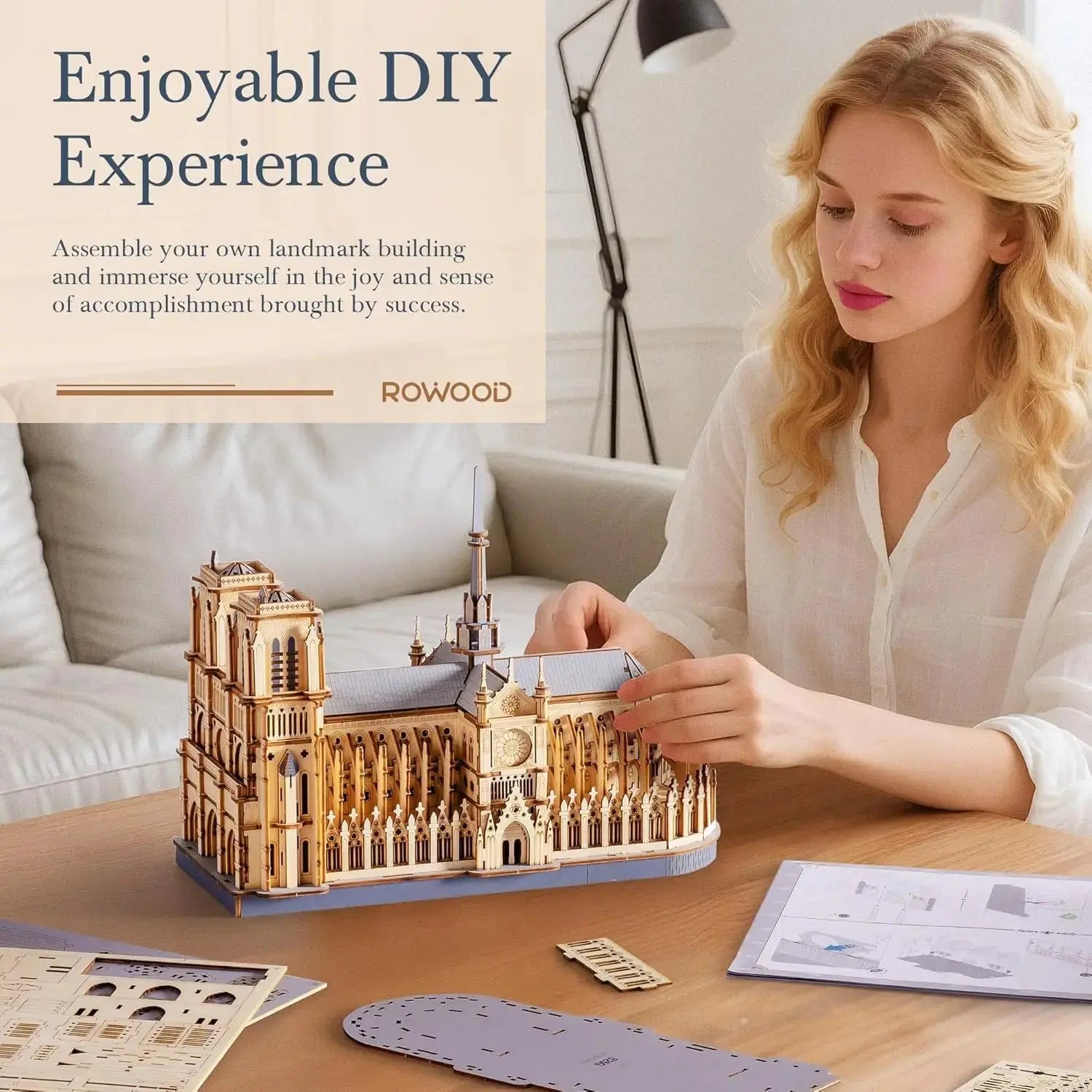 Paris Cathedral Wooden Model Kit - Model to assemble