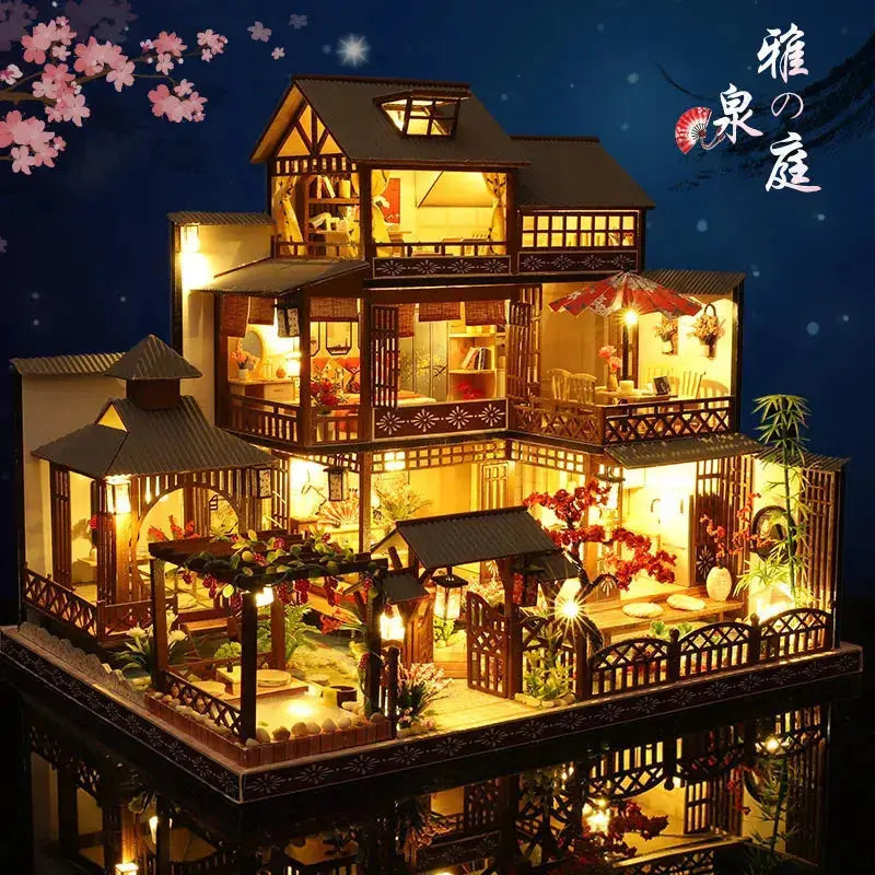 Japanese Dollhouse With Furniture Lights - Model to assemble