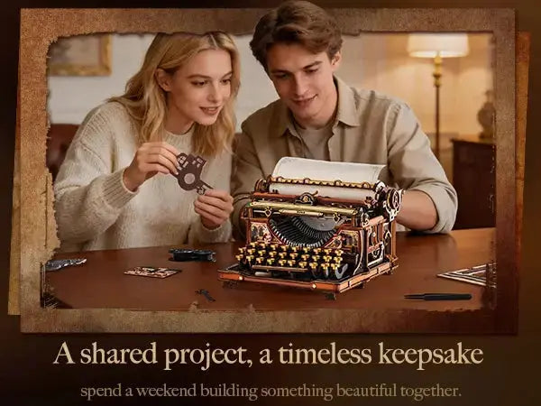 Mechanical Typewriter Wooden Model Kit - Model to assemble