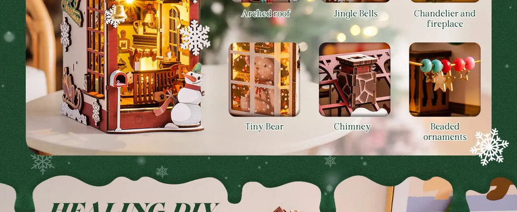 Christmas Dollhouse Bookend - Model to assemble