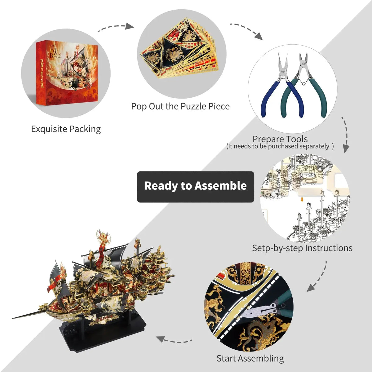 The Wind Breaker 3D Metal Ship Model Kit