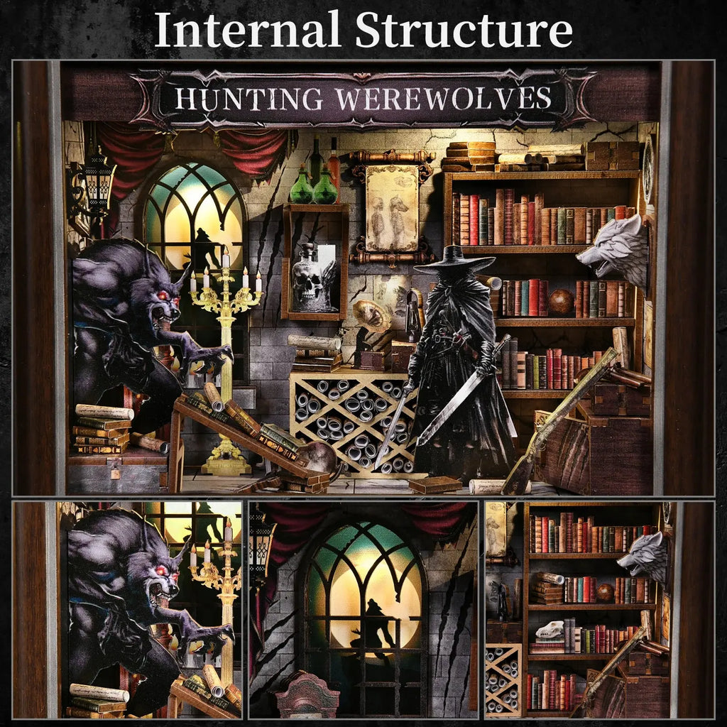 Werewolf Hunting Dollhouse with Light - Model to assemble