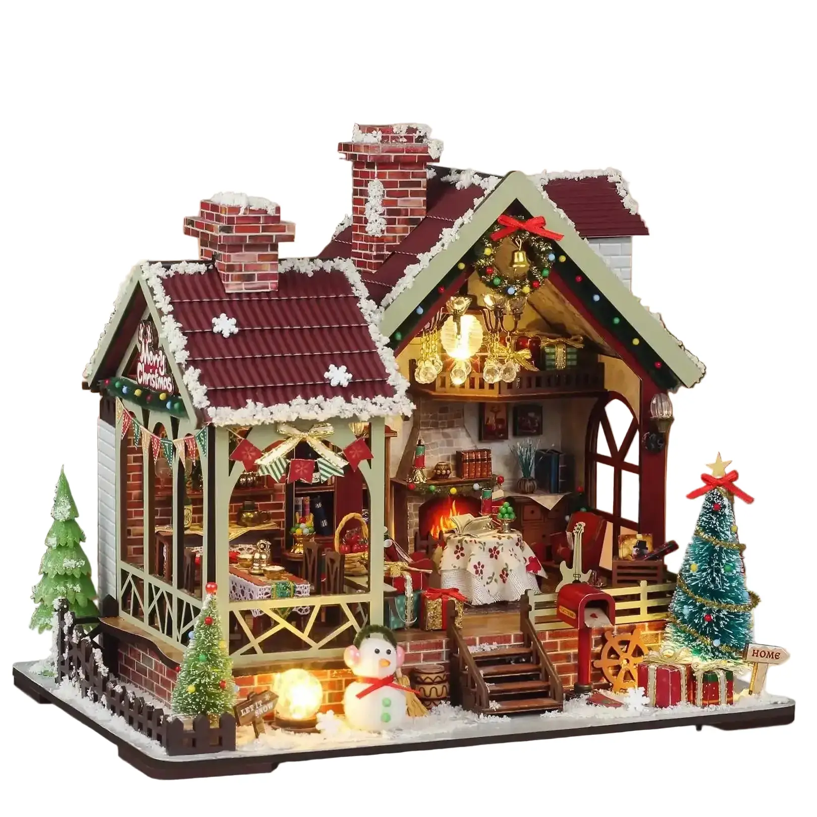 Christmas Dollhouse with Music Box