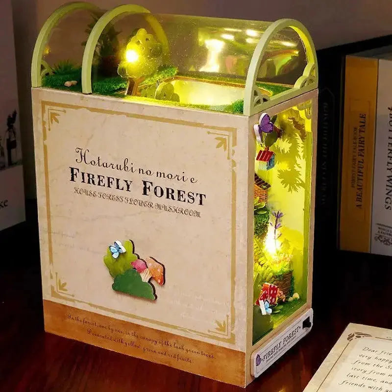 Wooden Doll House Bookshelf With Light - Model to assemble