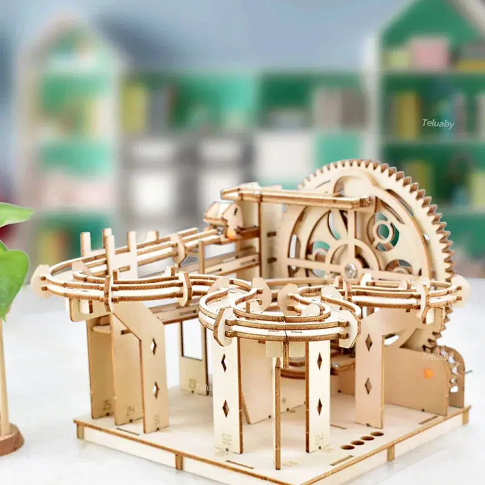 3D Wooden Puzzle DIY Building Kits Mechanical Model Marble Run - Model to assemble