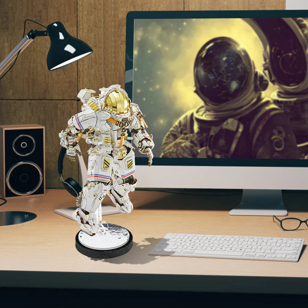 Piececool 3D Metal Puzzles Taikonaut Model Kits Jigsaw Toys for Adult Brain Teaser DIY Set for Home Decoration Birthday Gifts Model to assemble
