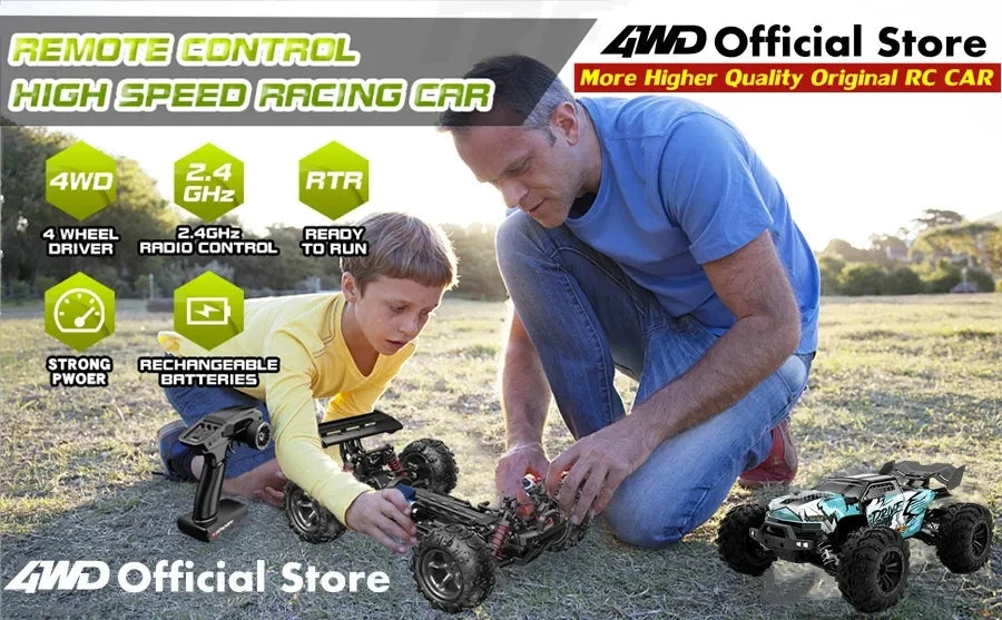4WD Remote Control Car Off Road 4x4 RC High Speed Buggy Truck Super Brushless 50 or 80KM/H Fast Drift Racing Toy Kids Adults Model to assemble