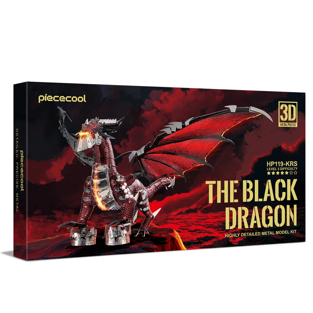 Piececool 3D Metal Puzzles Dragon Series DIY Model Building Kits Brain Teaser Jigsaw Set Great Birthday Christmas Gifts 5 colors Model to assemble