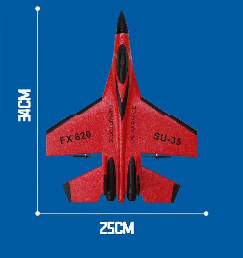 SU-35 RC Fighter Jet Foam Glider – 2.4G Remote Control Fixed Wing Airplane for Kids & Hobbyists - Model to assemble