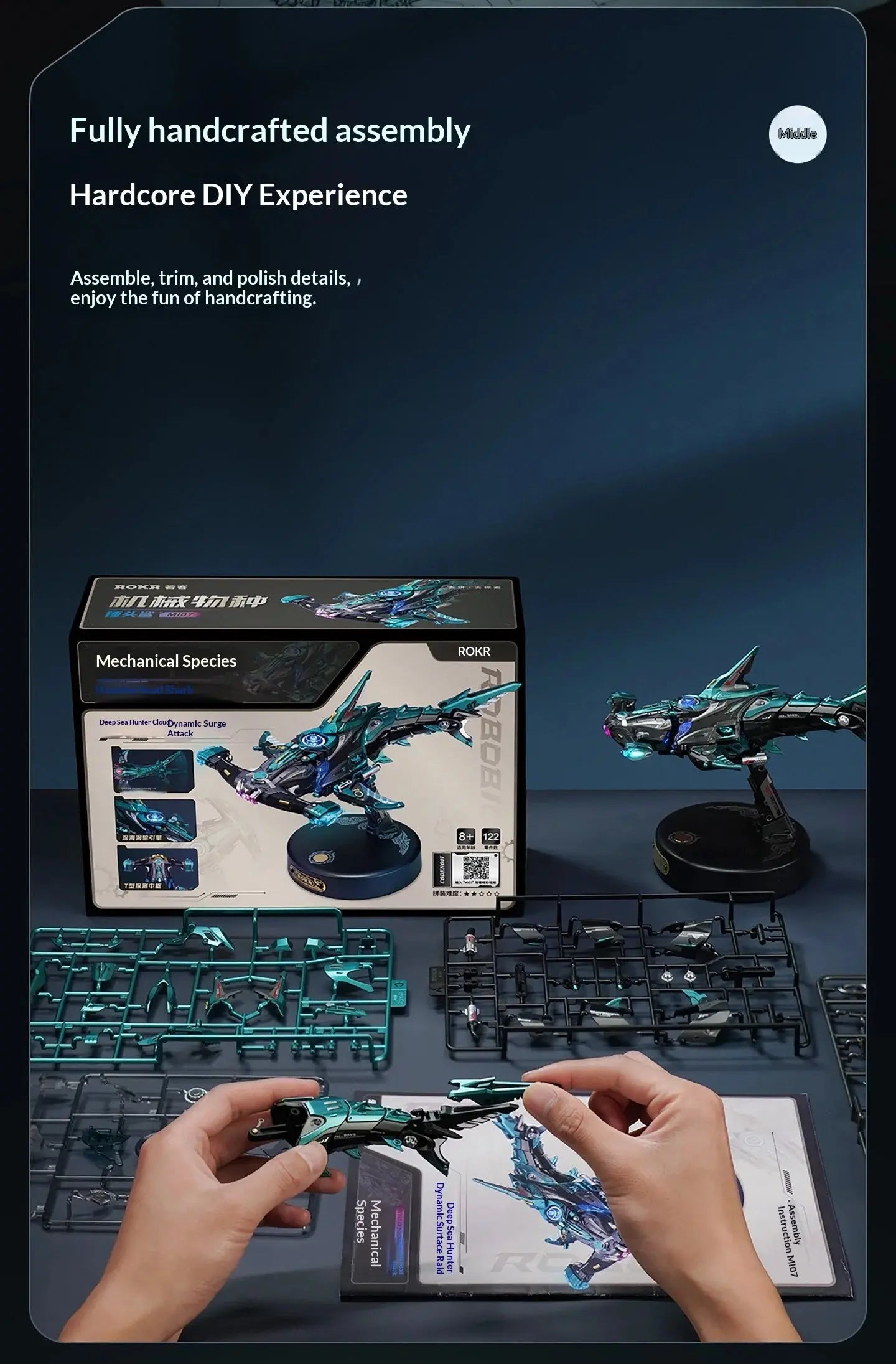 Hammerhead Shark Led Light Metal Model Kit - Model to assemble