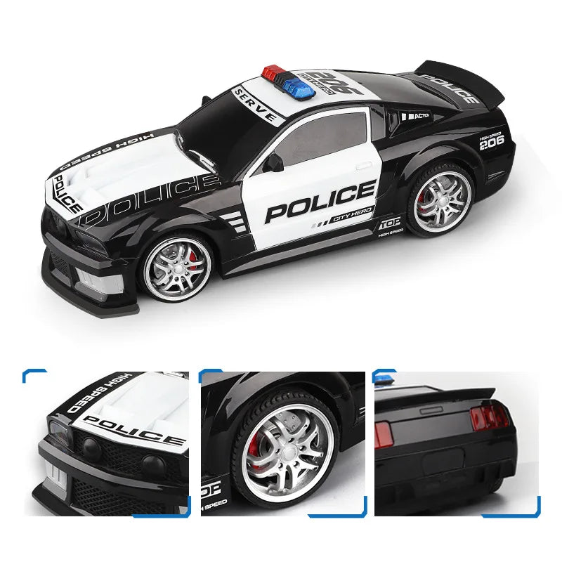1/12 Big 2.4GHz Super Fast Police RC Car Remote Control Cars Toy with Lights Durable Chase Drift Vehicle toys for boys kid Child Model to assemble