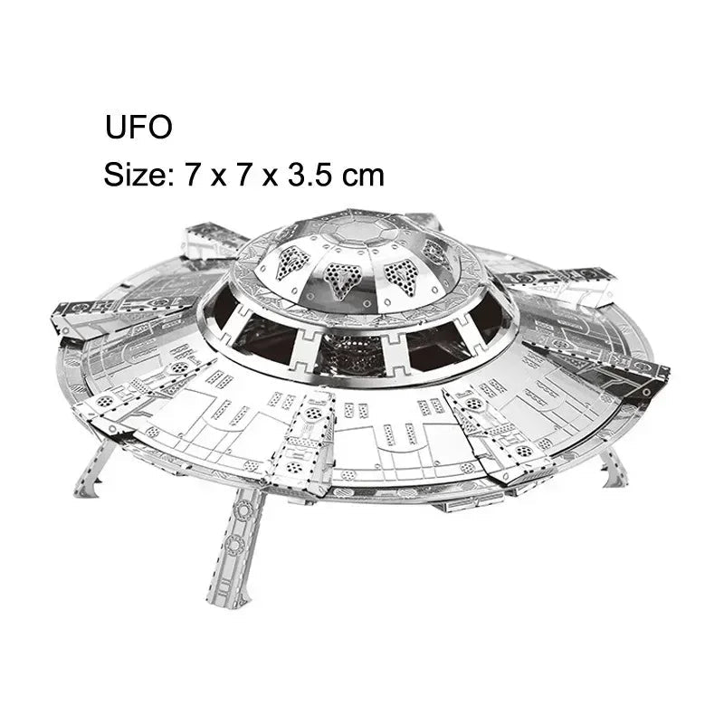 3D Metal Puzzle UFO DIY Handmade Space Exploration Spacecraft Assembly Model Jigsaw Puzzle Toys For Adult Kids Model to assemble