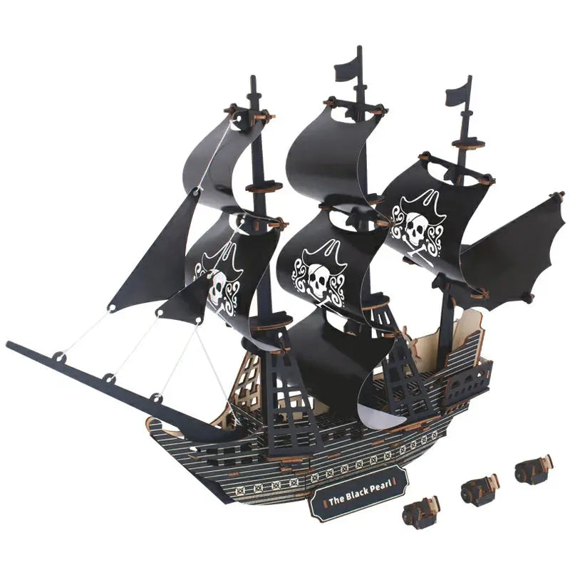 Asian Sailing Boat Ship Model Wood Jigsaw DIY Assembly Kits - Model to assemble