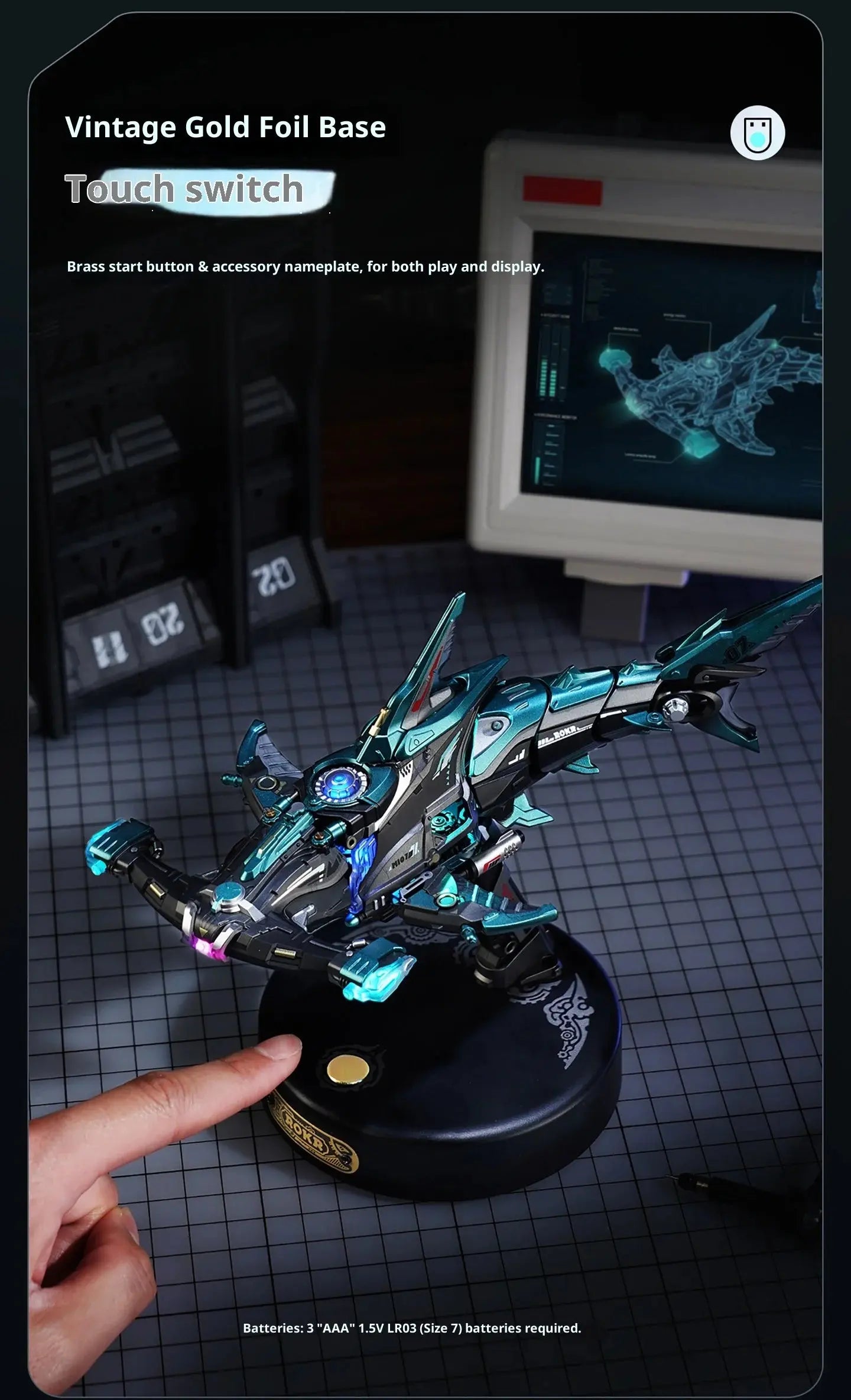 Hammerhead Shark Led Light Metal Model Kit - Model to assemble
