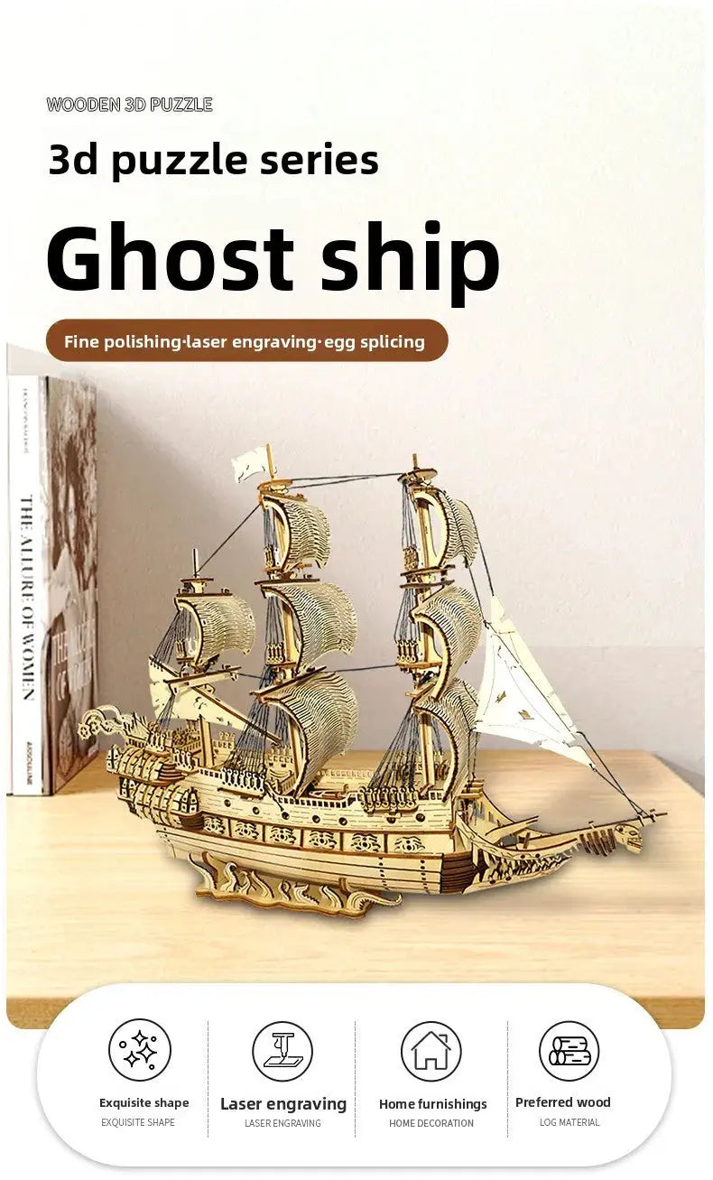 Wooden 3D Puzzle Ship Model Building Kit - Model to assemble