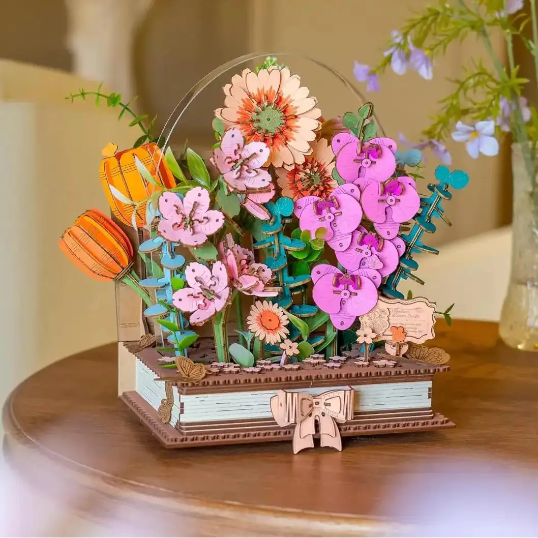 Wooden Blooming Book 3D Puzzle
