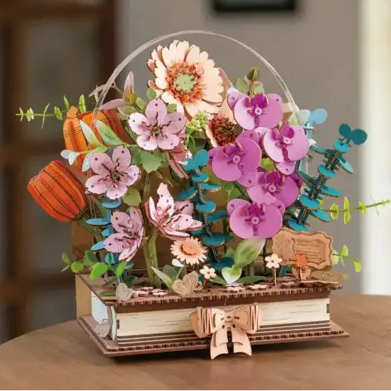 Wooden Blooming Book 3D Puzzle