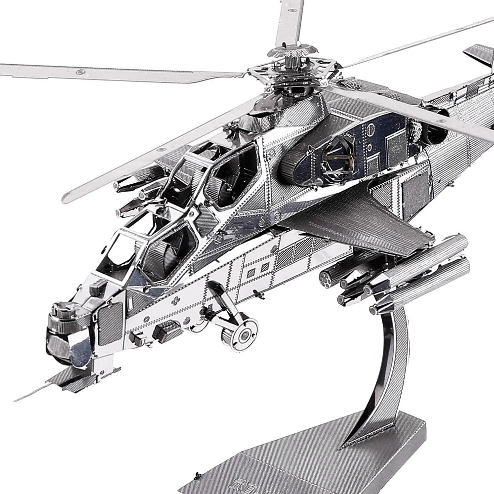 Piececool Model Building Kits WUZHI-10 Helicopter 3D Metal Puzzle Jigsaw Kids Toys DIY Set for Adult Brain Teaser Model to assemble