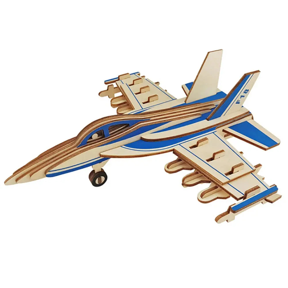 DIY Wooden 3D Fighter Jet Puzzle Model Kit – Handmade Airplane Assembly Toy for Kids - Model to assemble