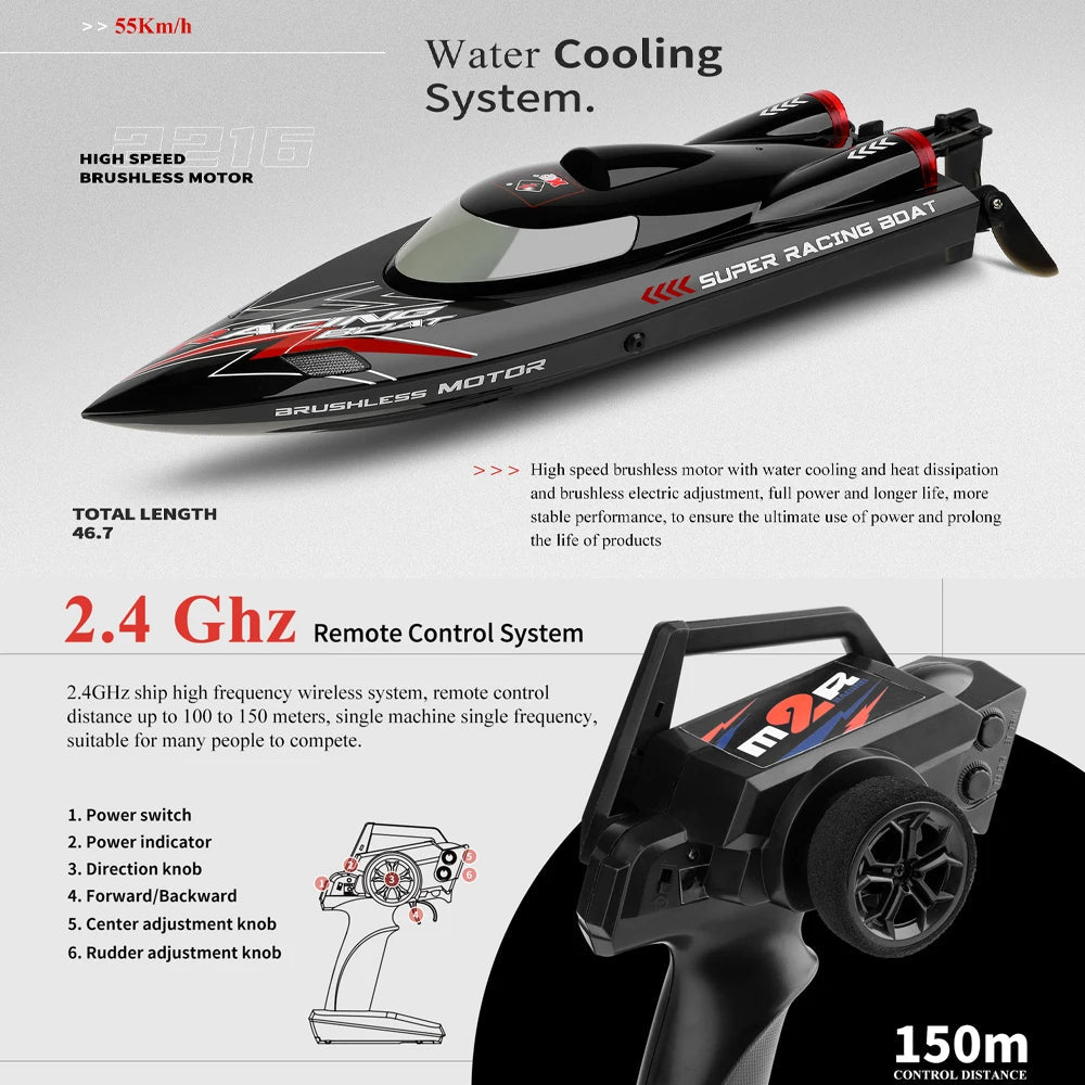 WLtoys WL916 WL912-A RC Boat 2.4Ghz 55KM/H 35KM/H High Speed Racing Watercraft Remote Control Speedboat Toys For Boys Model to assemble