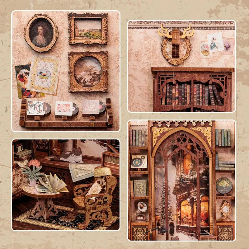 DIY Bookstore Book Nook with Light - Model to assemble