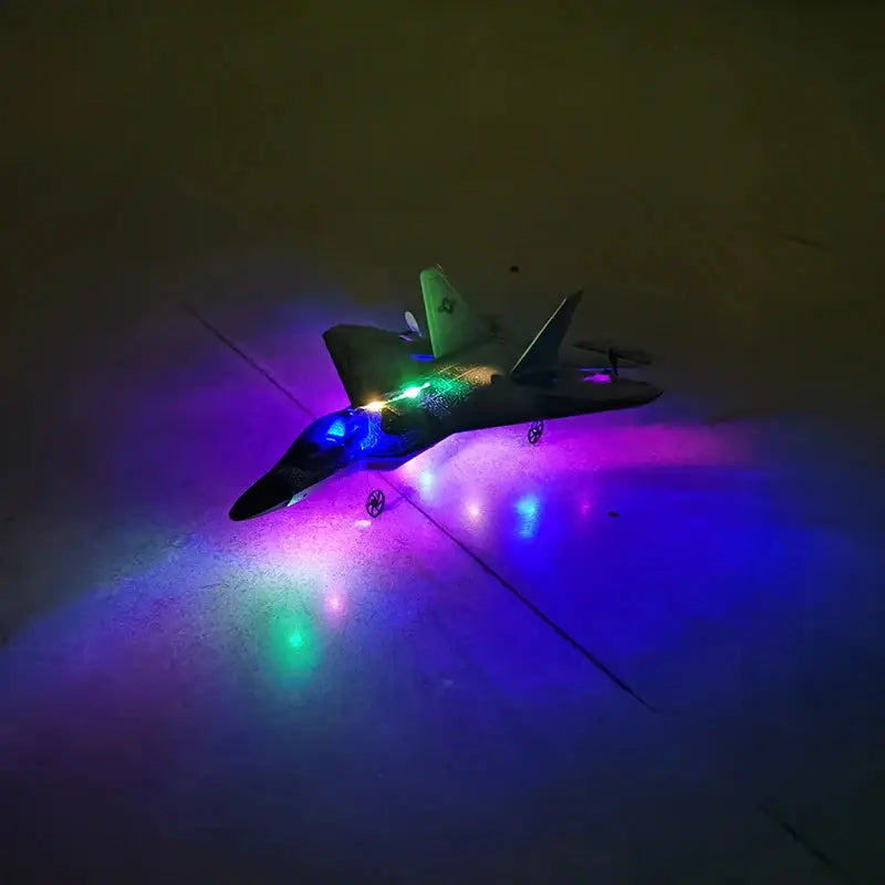 F22S Raptor RC Airplane – 4CH 2.4GHz Remote Control Fighter Jet with 3D/6G Gyroscope, LED Lights & Easy Flight Control Model to assemble