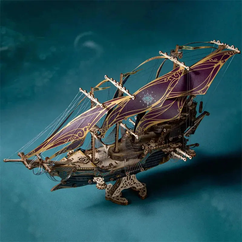 Steampunk Mysteries Pirate Ship of Future 3D Wooden Puzzle Kits - Model to assemble